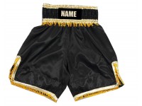 Custom  Boxing Trunks : KNBSH-035-Black